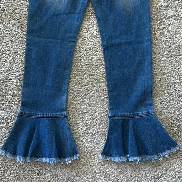 Hayden Girls Dark Blue Flare Jeans - Picture 6 of 7